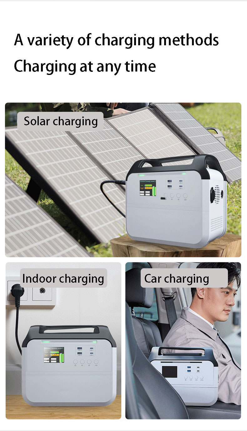 Batterie au lithium amovible Lifepo4 1000w 800w centrale solaire portable charge rapide camping en plein air