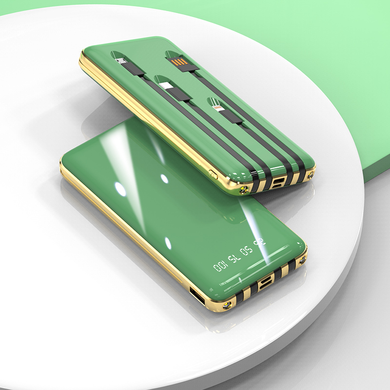 Charge rapide de la banque de puissance 20000mah intégrée au câble 20000mah Powerbank