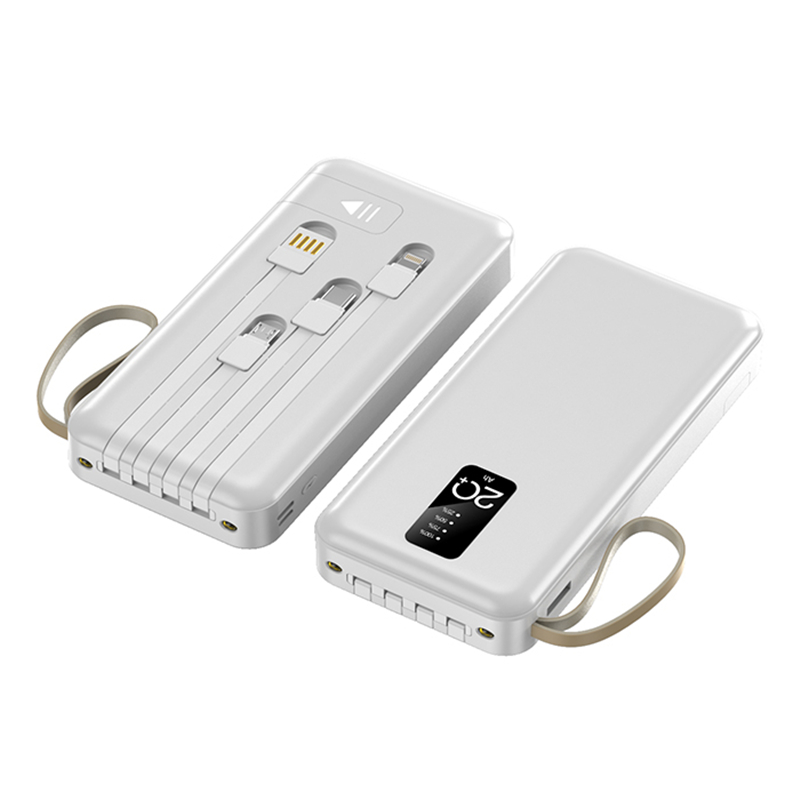 La vente en gros d'usine est livrée avec un support pour téléphone portable Sortie 2usb Câble de charge de sortie 1 à 4 20000 Mah Power Banks
